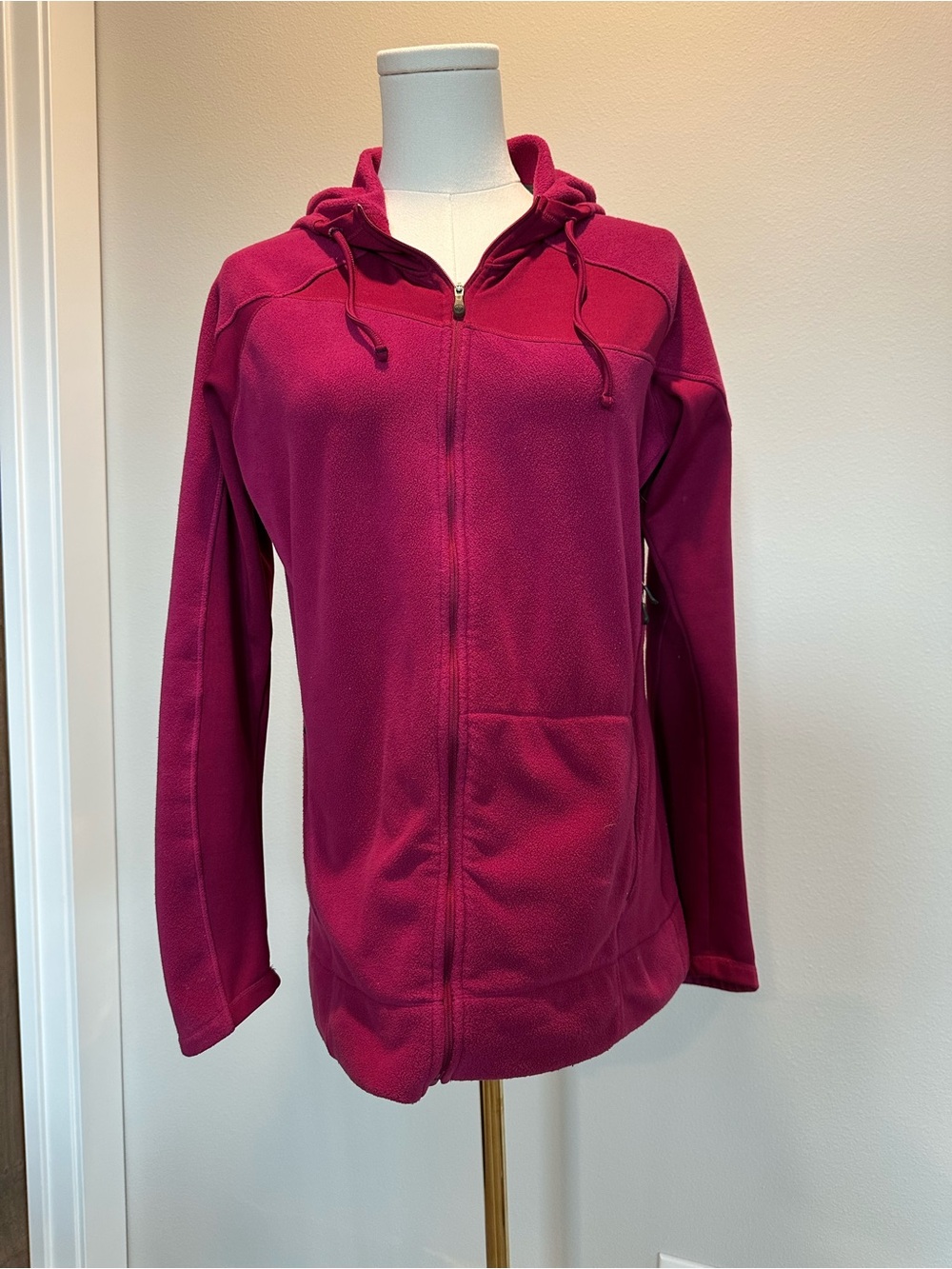 Columbia Pink Fleece Hoodie with Gray Trim